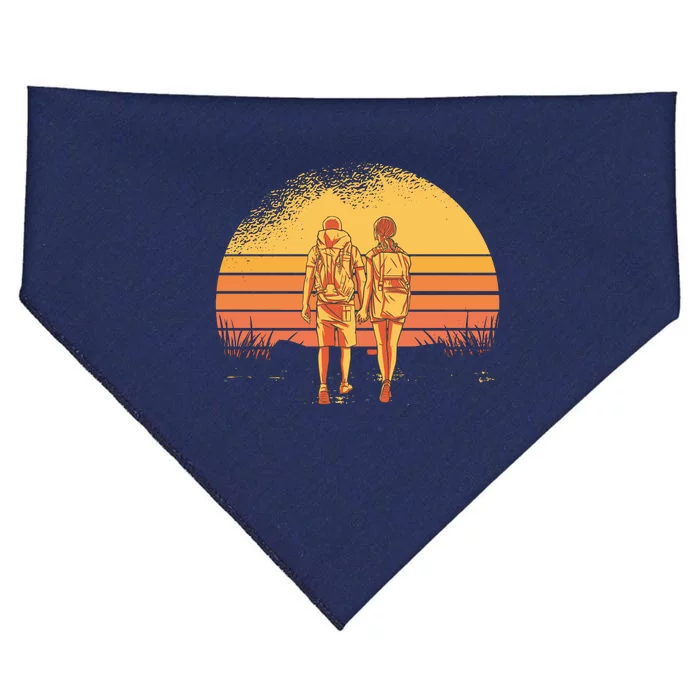 Couple Hiking Sunset USA-Made Doggie Bandana