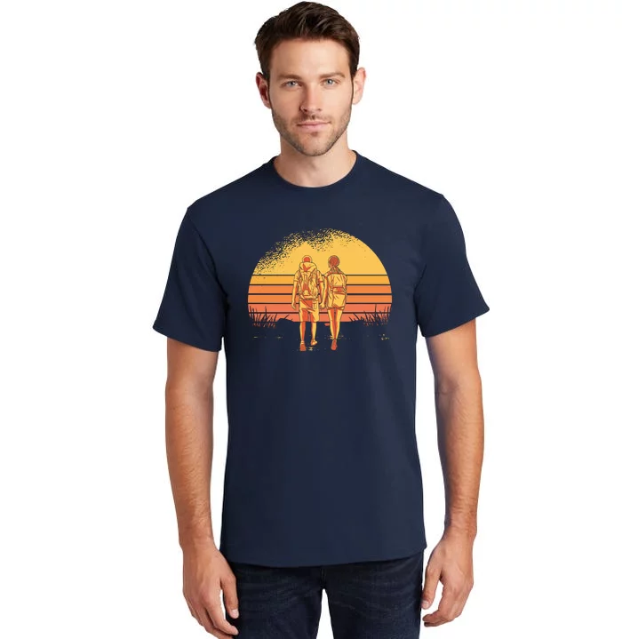 Couple Hiking Sunset Tall T-Shirt