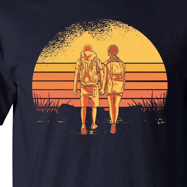 Couple Hiking Sunset Tall T-Shirt