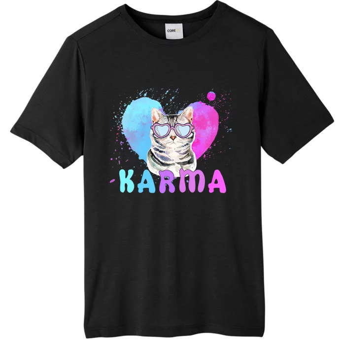 Cat Heart Shape Funny Gifts For Karma ChromaSoft Performance T-Shirt