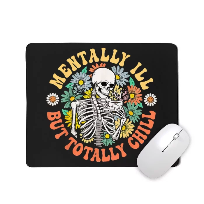 Chill Halloween Skeleton with a Groovy Twist Mousepad