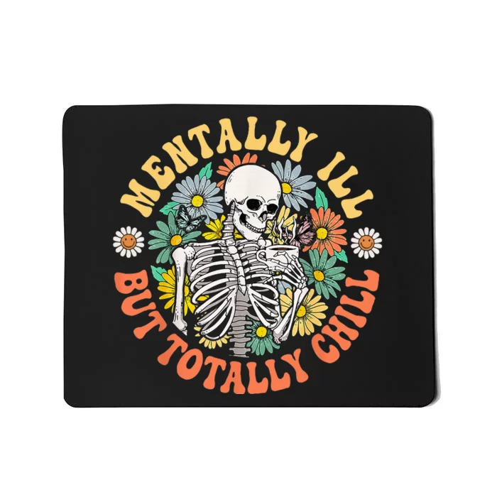 Chill Halloween Skeleton with a Groovy Twist Mousepad