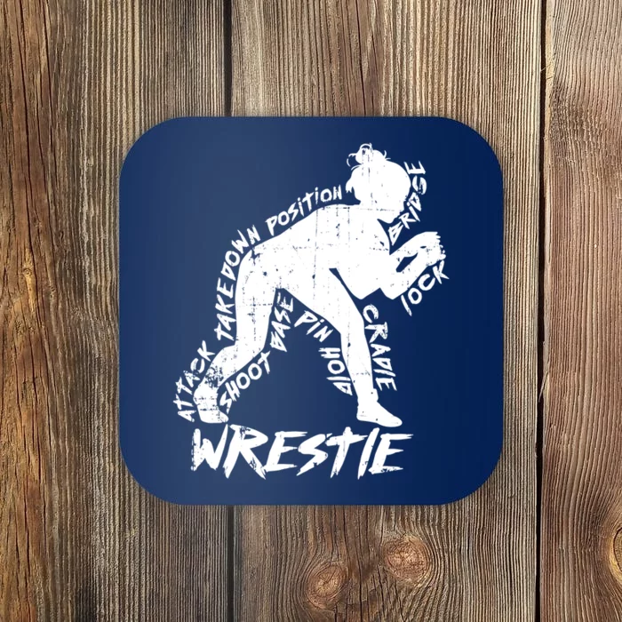 Cute High School Wrestling Gift For Mom Dad Gift For Girls Wrestling Gift Coaster