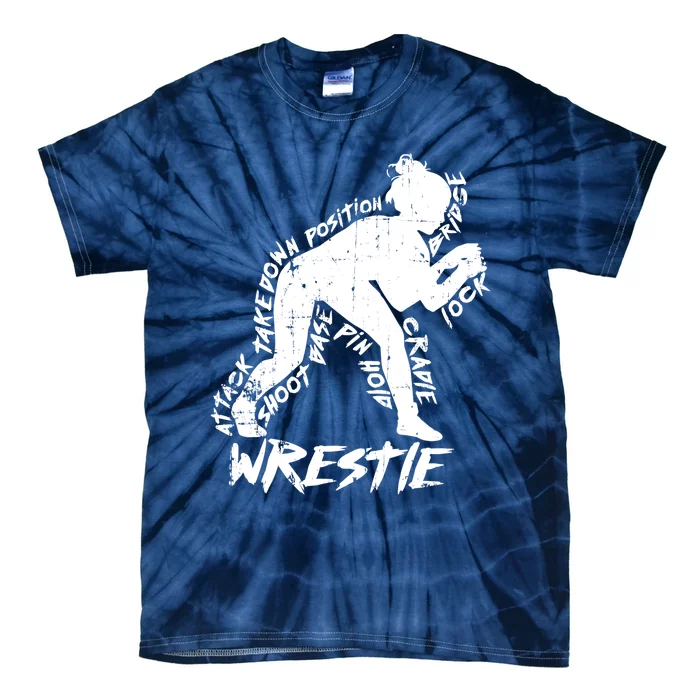 Cute High School Wrestling Gift For Mom Dad Gift For Girls Wrestling Gift Tie-Dye T-Shirt