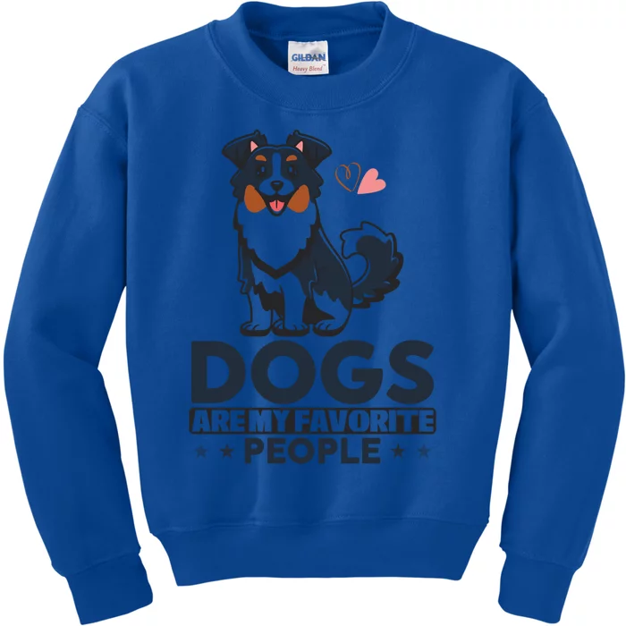 Colored Hearts Saying Funny Dogs Are My Favorite People Gift Kids Sweatshirt