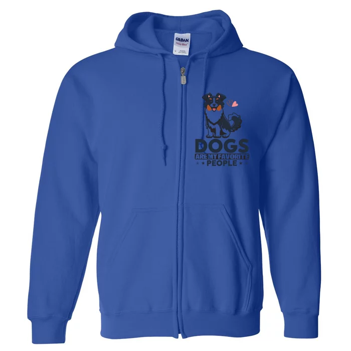 Colored Hearts Saying Funny Dogs Are My Favorite People Gift Full Zip Hoodie