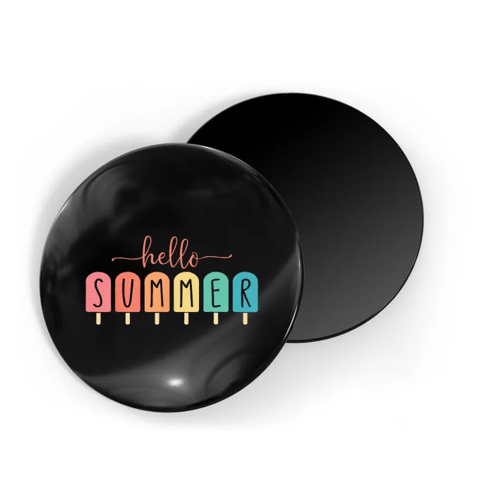 Colorful Hello Summer Popsicle Graphic Magnet