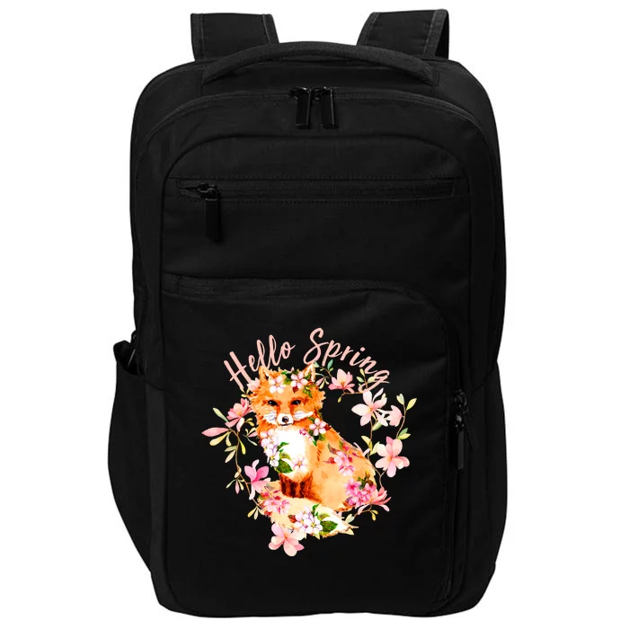 Cute Hello Spring Flower Fox Impact Tech Backpack