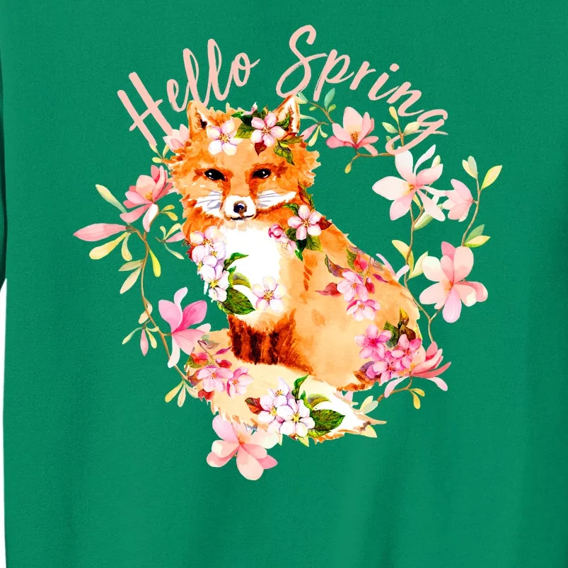 Cute Hello Spring Flower Fox Sweatshirt