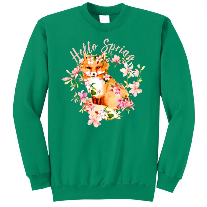 Cute Hello Spring Flower Fox Sweatshirt