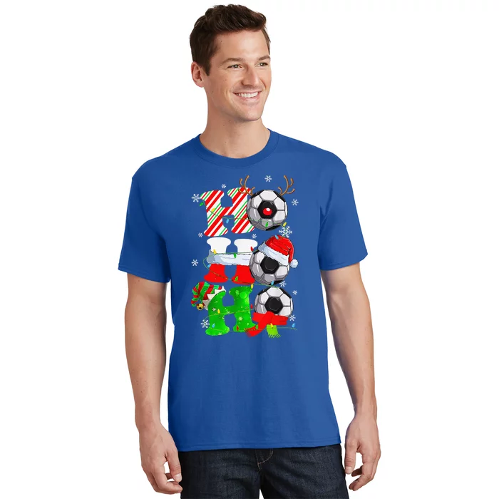 Christmas HoHoHo Santa Reindeer Soccer Pajama Gifts T-Shirt