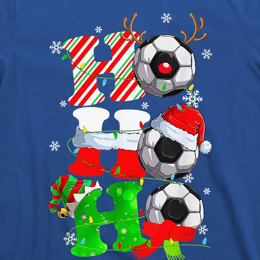 Christmas HoHoHo Santa Reindeer Soccer Pajama Gifts T-Shirt