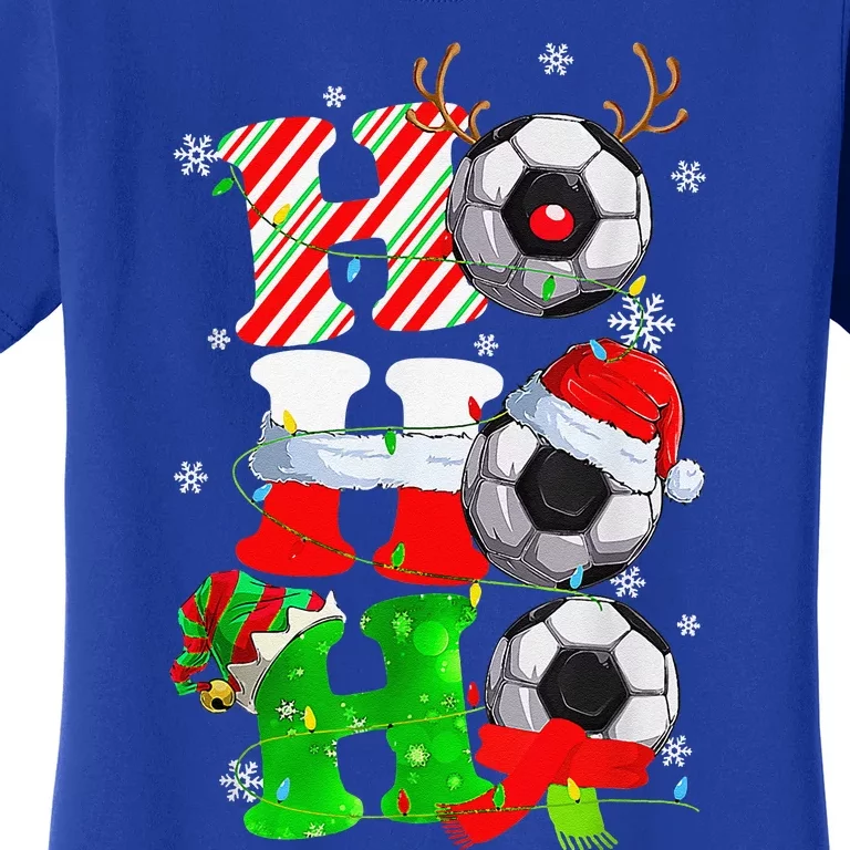 Christmas HoHoHo Santa Reindeer Soccer Pajama Gifts Women's T-Shirt