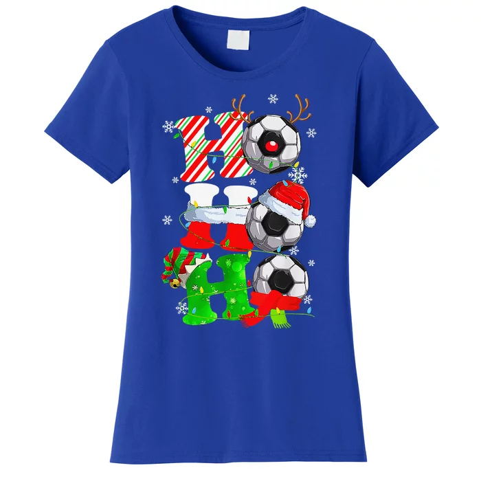 Christmas HoHoHo Santa Reindeer Soccer Pajama Gifts Women's T-Shirt