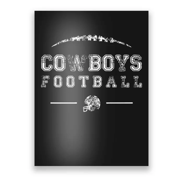 Cowboys High School Football Team Spirit Mascot Poster