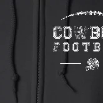 Cowboys High School Football Team Spirit Mascot Full Zip Hoodie