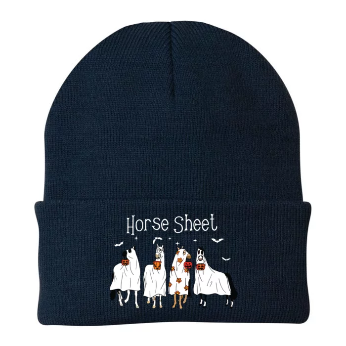 Cute Horse Sheet Spooky Season Ghost Horse Halloween Costume Knit Cap Winter Beanie