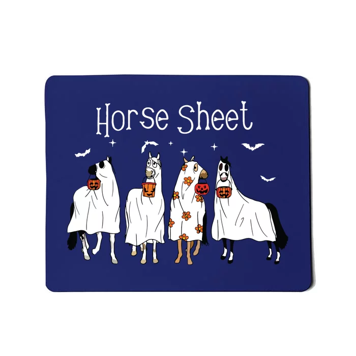 Cute Horse Sheet Spooky Season Ghost Horse Halloween Costume Mousepad