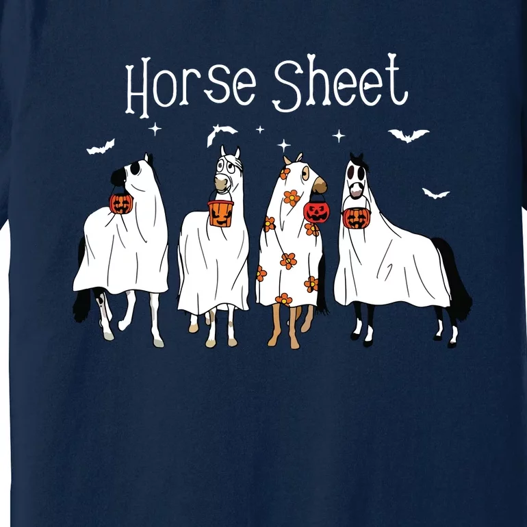 Cute Horse Sheet Spooky Season Ghost Horse Halloween Costume Premium T-Shirt