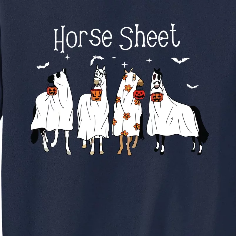 Cute Horse Sheet Spooky Season Ghost Horse Halloween Costume Tall Sweatshirt