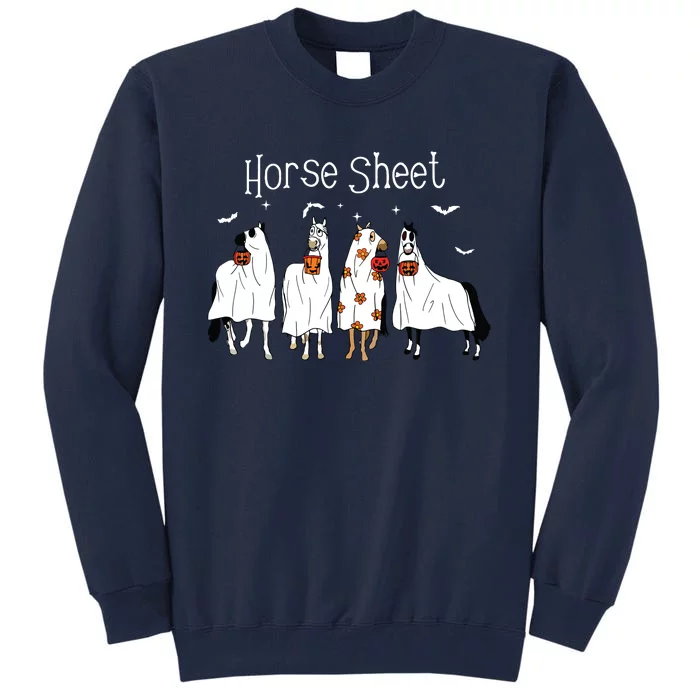 Cute Horse Sheet Spooky Season Ghost Horse Halloween Costume Tall Sweatshirt