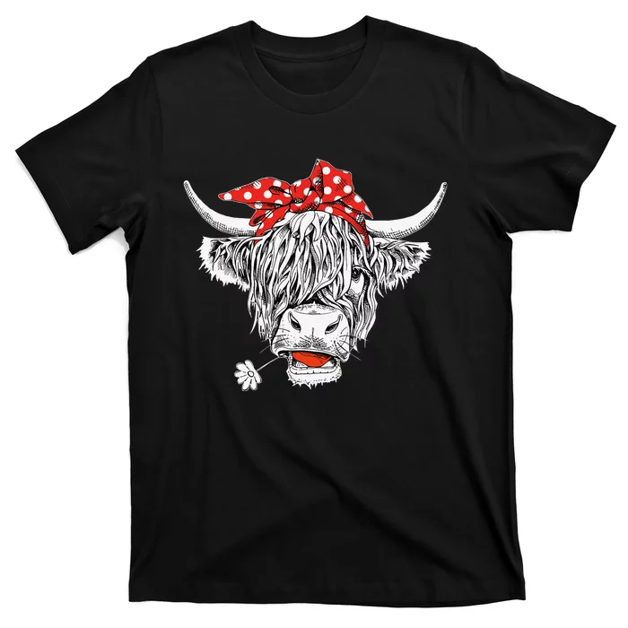 Cute Hairy Scottish Highland Cow For Wo T-Shirt