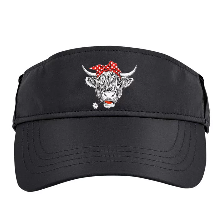 Cute Hairy Scottish Highland Cow For Wo Adult Drive Performance Visor