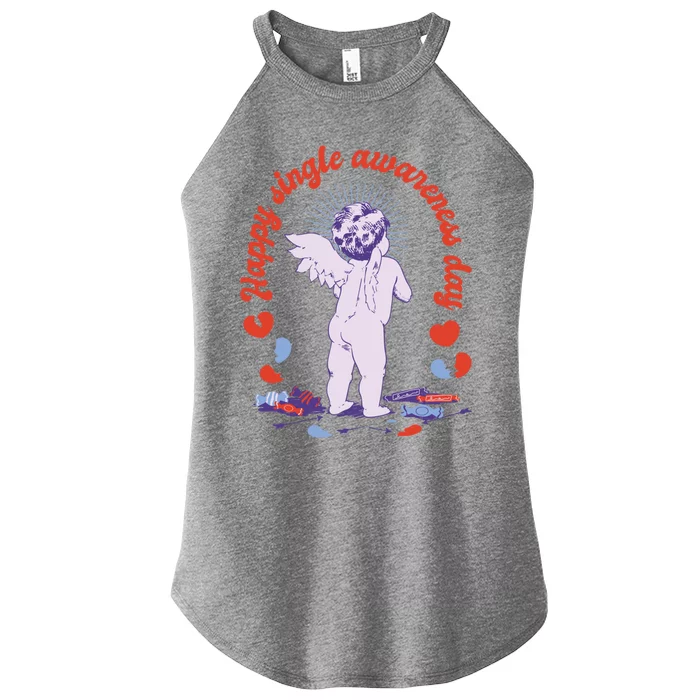 Cool Happy Single Awareness Day Funny Gift Women’s Perfect Tri Rocker Tank