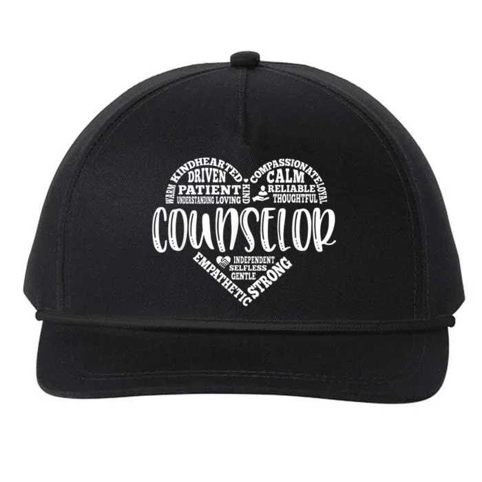 Counselor Heart School Counselor Guidance Schools Counseling Snapback Five-Panel Rope Hat