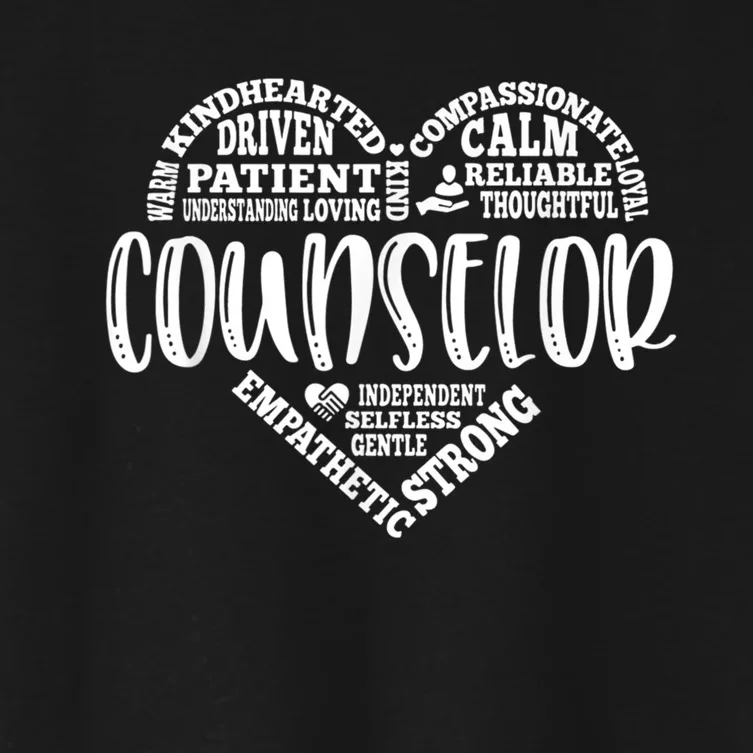 Counselor Heart School Counselor Guidance Schools Counseling Women's Crop Top Tee