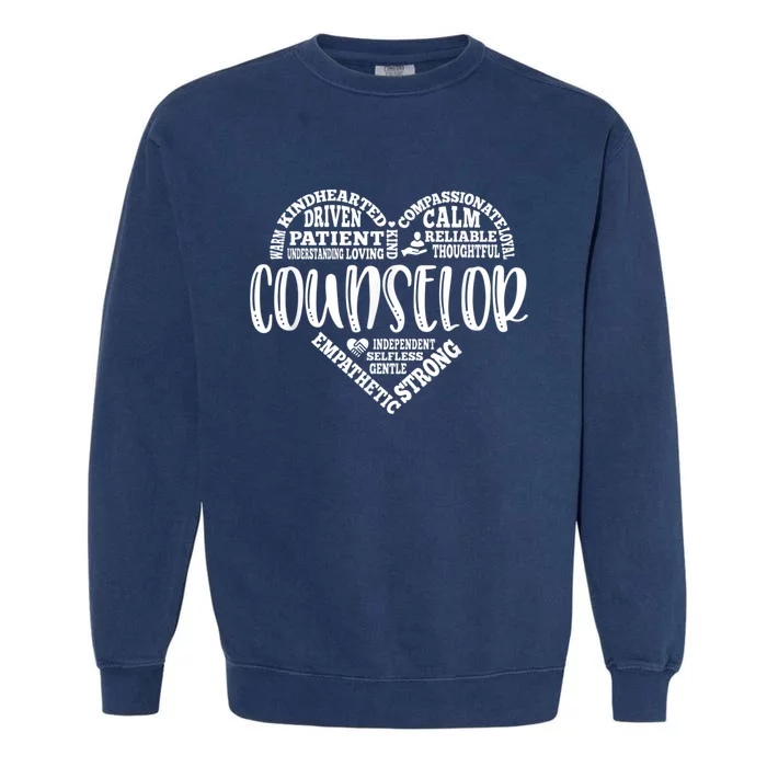 Counselor Heart School Counselor Guidance Schools Counseling Garment-Dyed Sweatshirt