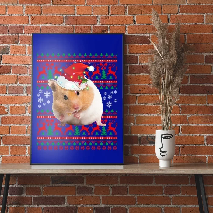 Cute Hamster Santa Hat Ugly Sweater Christmas Pajama Family Gift Poster