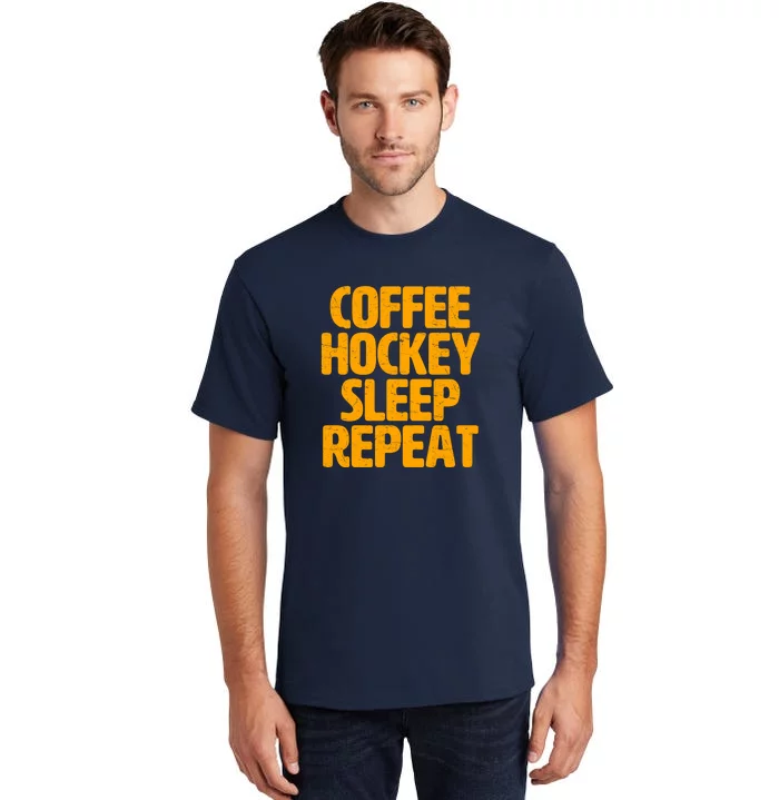 Coffee Hockey Sleep Repeat Tall T-Shirt