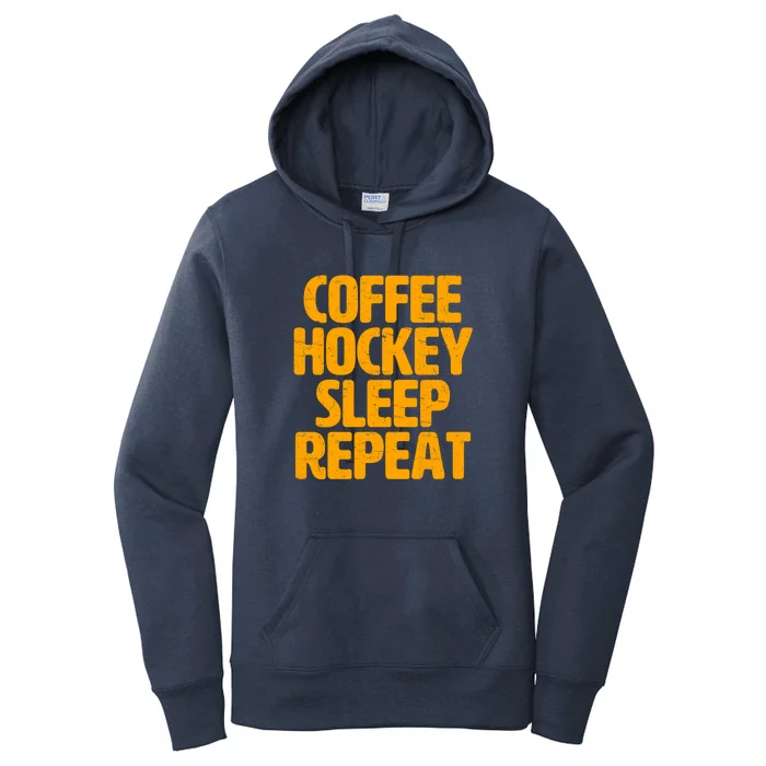 Coffee Hockey Sleep Repeat Women's Pullover Hoodie