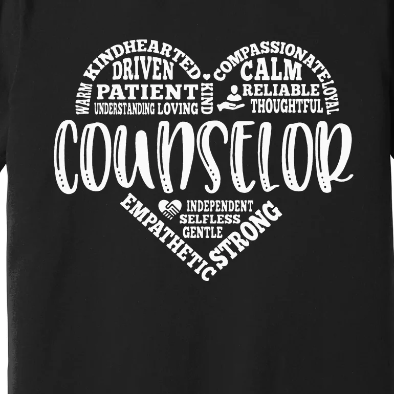 Counselor Heart School Counselor Guidance Schools Counseling Premium T-Shirt