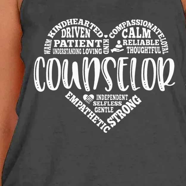 Counselor Heart School Counselor Guidance Schools Counseling Women's Knotted Racerback Tank