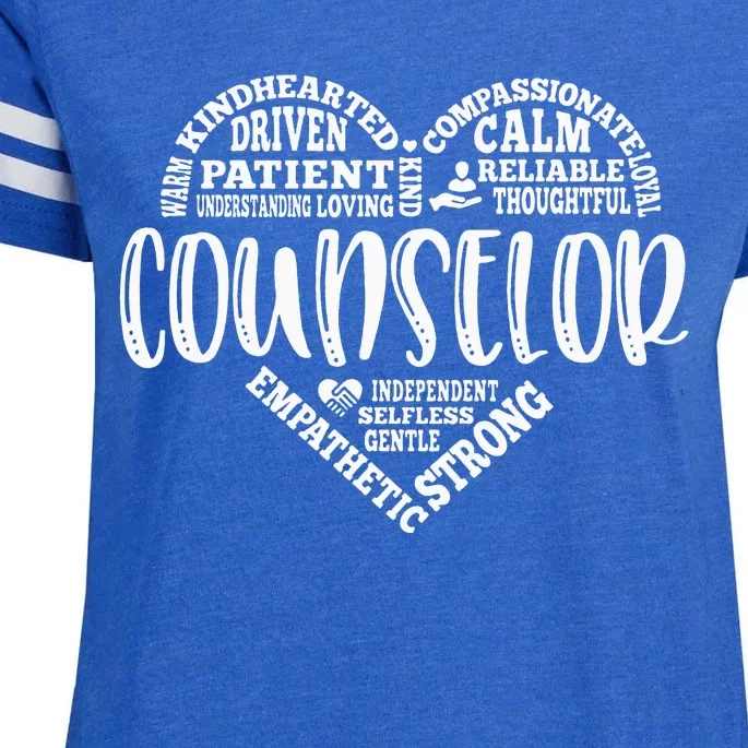 Counselor Heart School Counselor Guidance Schools Counseling Enza Ladies Jersey Football T-Shirt