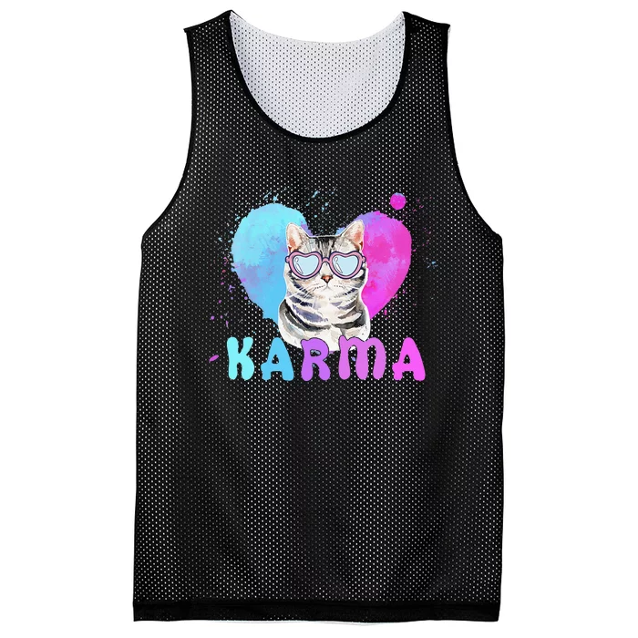 Cat Heart Shape Mesh Reversible Basketball Jersey Tank