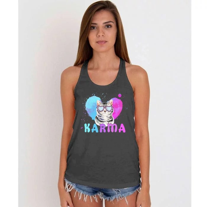 Cat Heart Shape Women's Knotted Racerback Tank