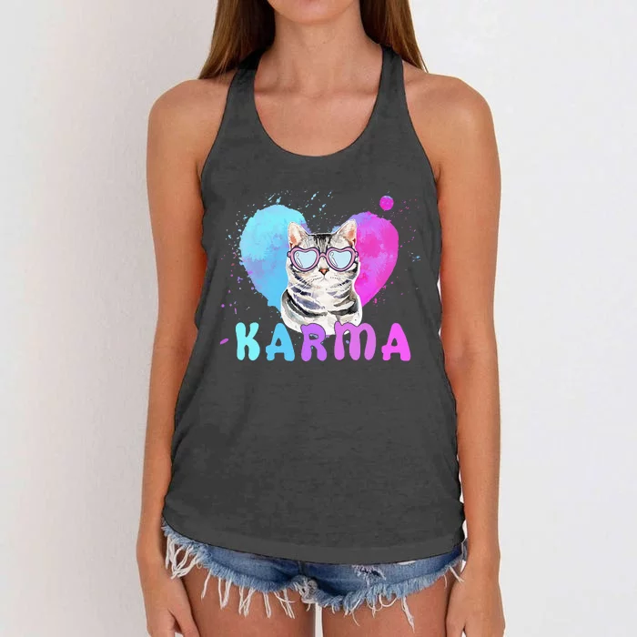 Cat Heart Shape Women's Knotted Racerback Tank