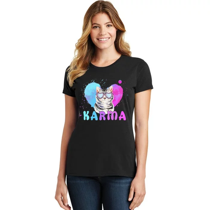 Cat Heart Shape Women's T-Shirt