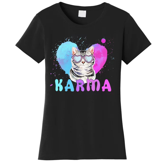 Cat Heart Shape Women's T-Shirt