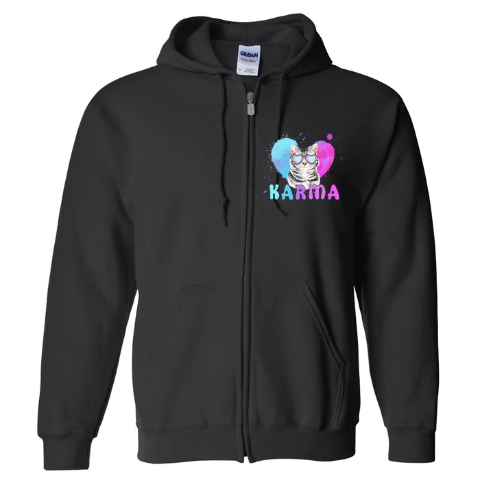 Cat Heart Shape Full Zip Hoodie