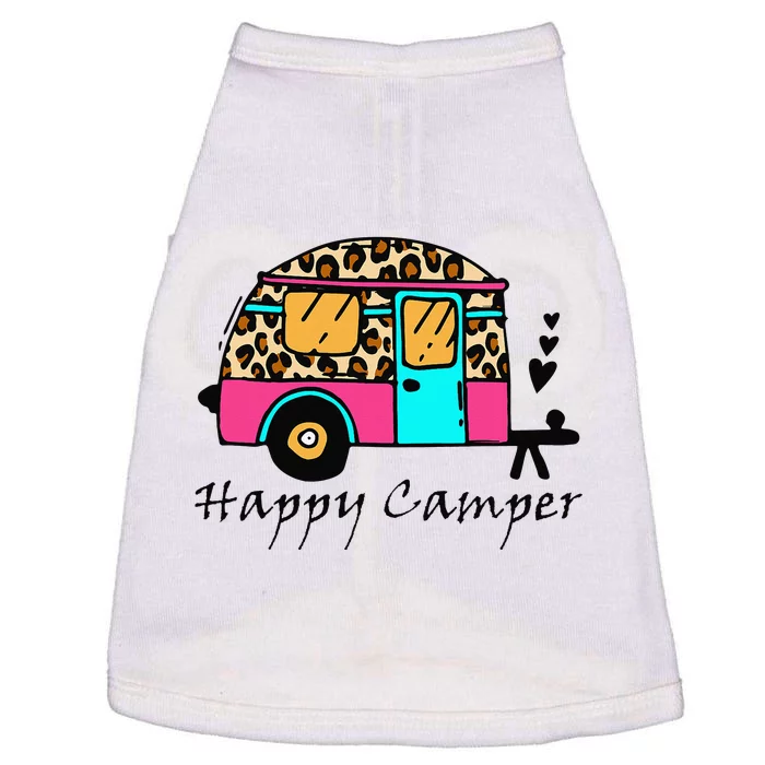 Camper happy summer camp camping leopard funny glamping Doggie Tank