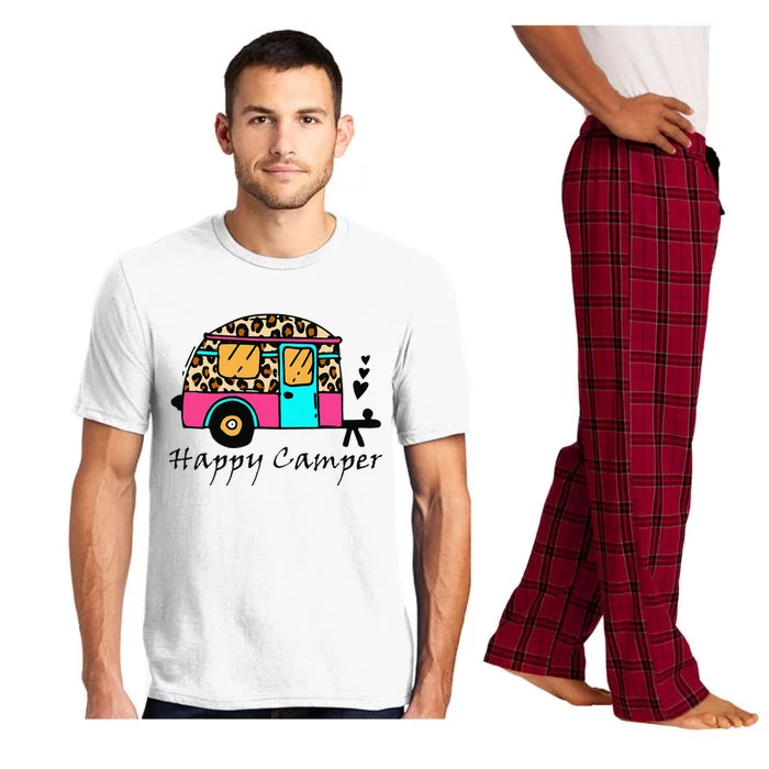 Camper happy summer camp camping leopard funny glamping Pajama Set