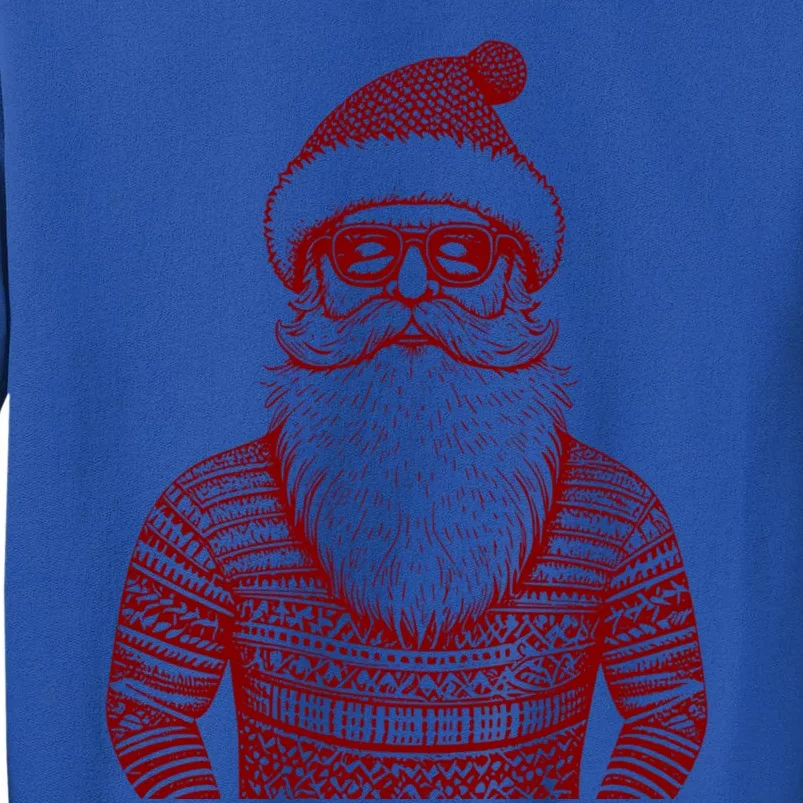 Cool Hip Santa Claus Christmas Hipster Dude Dad Ugly Great Gift Tall Sweatshirt