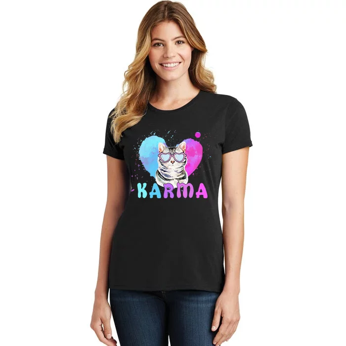 Cat Heart Shape Funny Gifts Women's T-Shirt