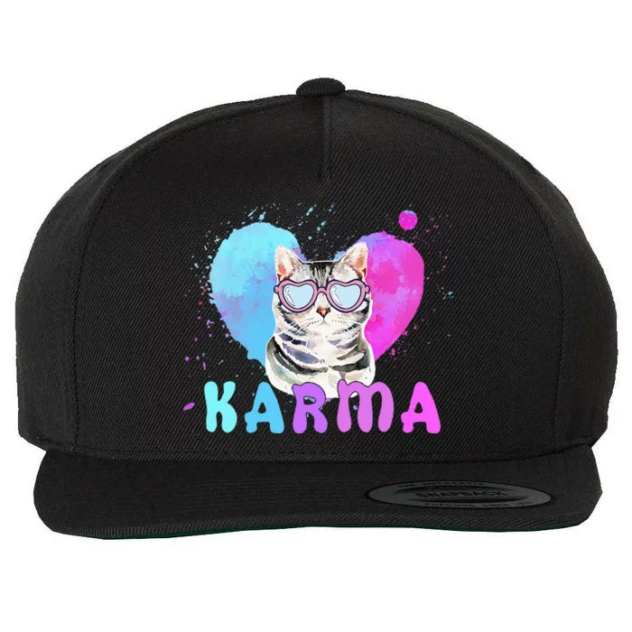 Cat Heart Shape Funny Gifts Wool Snapback Cap