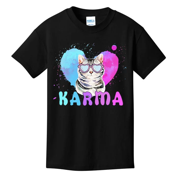 Cat Heart Shape Funny Gifts Kids T-Shirt