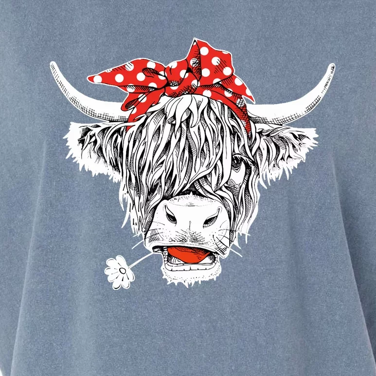 Cute Hairy Scottish Highland Cow Garment-Dyed Women's Muscle Tee